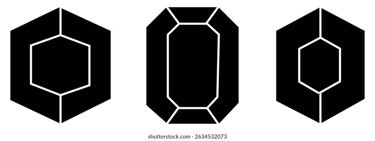 Diamond Vector Icon Set - Luxus, Brillanz und Prestige. Diamond, und laden Sie Black Icon Set. Minimalistische Vektorsymbole für UI-, Web- und App-Design EPS 10