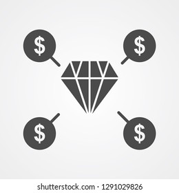Diamond vector icon sign symbol