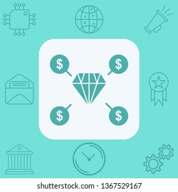 Diamond vector icon sign symbol