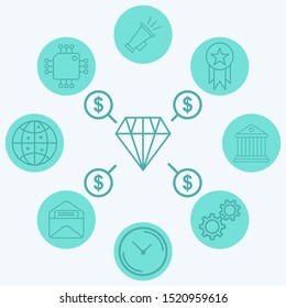 Diamond vector icon sign symbol