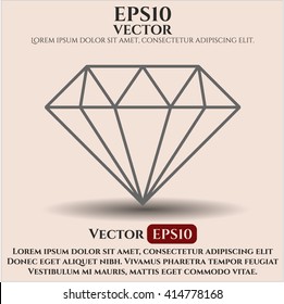Diamond vector icon or symbol