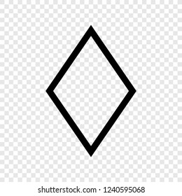 Diamond vector icon transparent grid