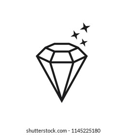 diamond vector icon in trendy flat design 