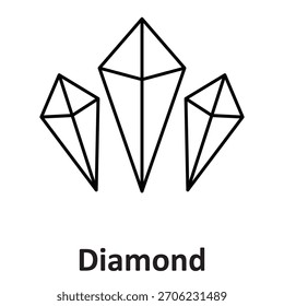 Icono del Vector del diamante que puede modificar o editar fácilmente

