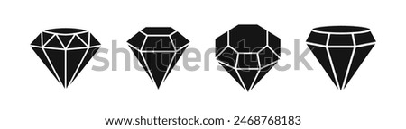 Diamond vector icons. Vector diamonds. A set of diamonds. Crystals