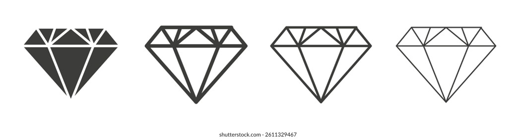 Diamond vector icons graphic pack