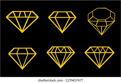 Diamond vector icons set 
