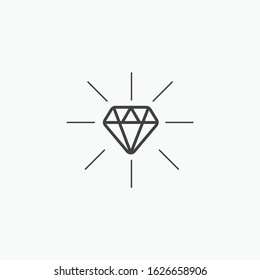 Diamond vector icons set. Diamond outline vector sign