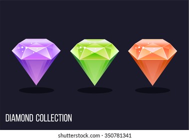 Diamond vector illustration in flat design.