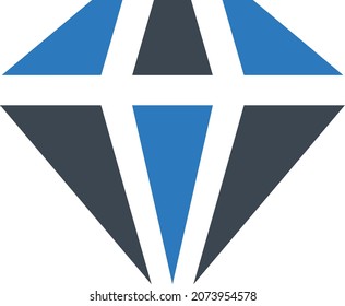 diamond vector illustration isolated on a transparent background. glyph vector icons for concept or web graphics.