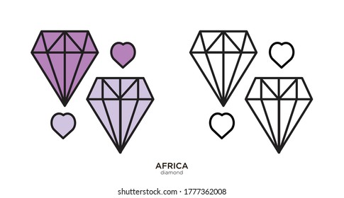 Diamond vector illustration lineal color and filled design