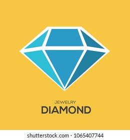 Diamond vector illustration symbol object. Flat icon style concept design