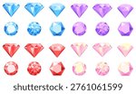 Diamond vector image. A realistic image of a crystal gemstone for your design. An element of luxury and wealth for a jewelry store.