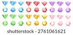 Diamond vector image. A realistic image of a crystal gemstone for your design. An element of luxury and wealth for a jewelry store.