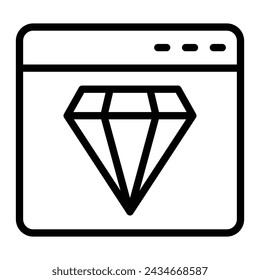 Diseño de iconos de línea de vector de diamante