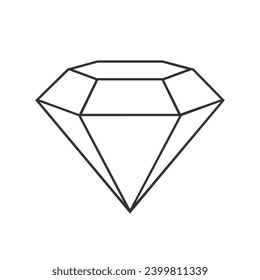 Icono de línea vectorial de diamantes aislado en fondo blanco en estilo plano moderno