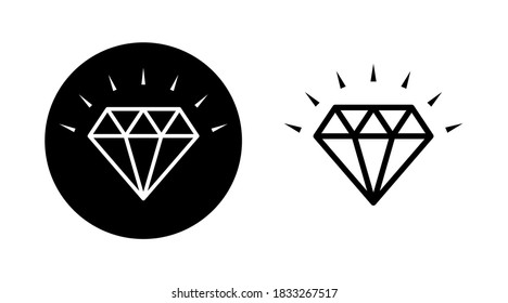 Diamond vector Line icons set value illustration