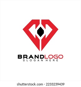 Diamond vector logo design with abstract letter C concept.