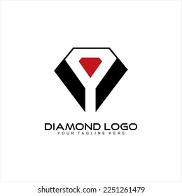 Diamond vector logo design with letter Y concept. Logo can be used for jewellery business.