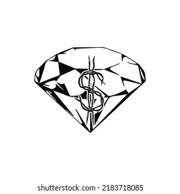 diamond vector with money symbol