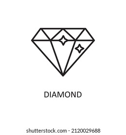 Ilustración de diseño del icono de contorno del vector de diamantes. Símbolo de banca y pago en fondo blanco EPS 10 Archivo