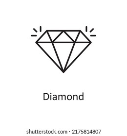 Ilustración de diseño de iconos de contorno vectorial de diamante. Símbolo de administración de proyectos sobre archivo EPS 10 de fondo blanco