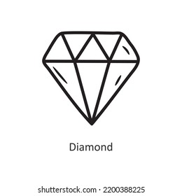 Diamond vector outline Icon Design illustration. Gaming Symbol on White background EPS 10 File