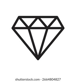 Diamant-Vektorkontursymbol. EPS 10-Datei 