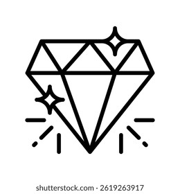 Diamond Vector outline icon. Eps10 file 