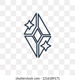 Diamond vector outline icon isolated on transparent background, high quality linear Diamond transparency concept can be used web and mobile