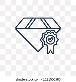 Diamond vector outline icon isolated on transparent background, high quality linear Diamond transparency concept can be used web and mobile