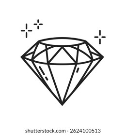 Diamond Vector, Diamond Ring, Shiny Diamond, Diamond Icon, Jewelry Illustration, Jewelry Outline, Accessories, Vector Illustration