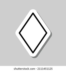 Diamond vector simple icon. Flat desing. Sticker with shadow on gray background.ai