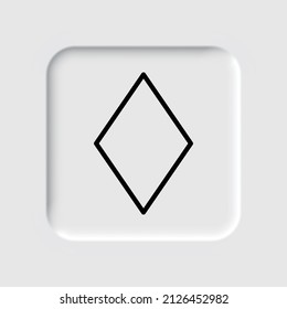 Diamond vector simple icon. Flat desing. Neumorphism design.ai