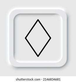 Diamond vector simple icon. Flat design. Neumorphism design.ai