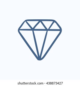 Diamond vector sketch icon isolated on background. Hand drawn Diamond icon. Diamond sketch icon for infographic, website or app.