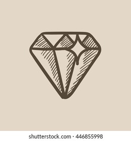 Diamond vector sketch icon isolated on background. Hand drawn Diamond icon. Diamond sketch icon for infographic, website or app.