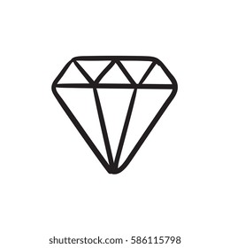 Diamond vector sketch icon isolated on background. Hand drawn Diamond icon. Diamond sketch icon for infographic, website or app.