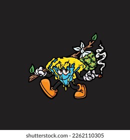 diamond vector smoking joint hold nug weed cartoon