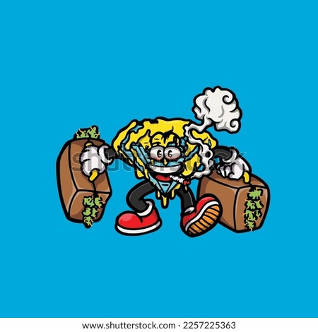 diamond vector smoking joint hold nug weed cartoon
