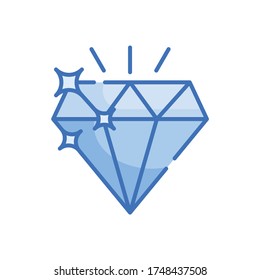Diamond Vector Style illustration. Filled Outline Icon. EPS 10