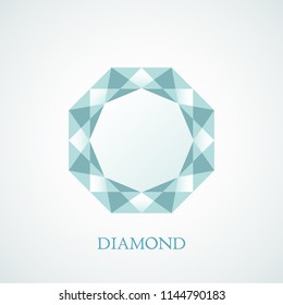 diamond view from above. icon in geometric style