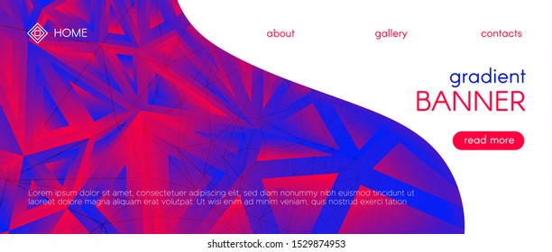 Diamond Wallpaper. Blue Mosaic Pattern. Vibrant Origami Vector Poster. Red 3d Abstract Background. 
