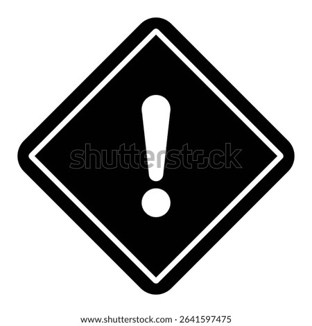 Diamond Warning Icon Vector, Exclamation Symbol in Rhombus Shape.