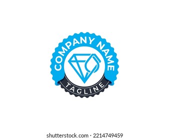 Diamond With Water Drop Logo Stamp Badge Concept Sign Icon Symbol Design Element. Droplet, Aqua, Jewellery, Jewelry, Gem, Oil Logotype. Vector Illustration Template