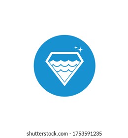 Diamond water  logo vector icon illustration design  template