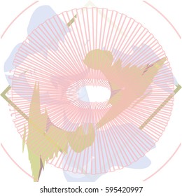 Diamond Watercolor Circle Frame Pink