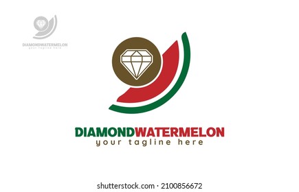 Diseño del logo de la sandía de diamante. vector