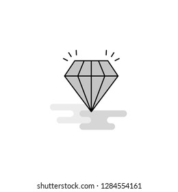 Diamond Web Icon. Flat Line Filled Gray Icon Vector