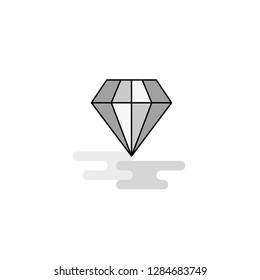 Diamond  Web Icon. Flat Line Filled Gray Icon Vector